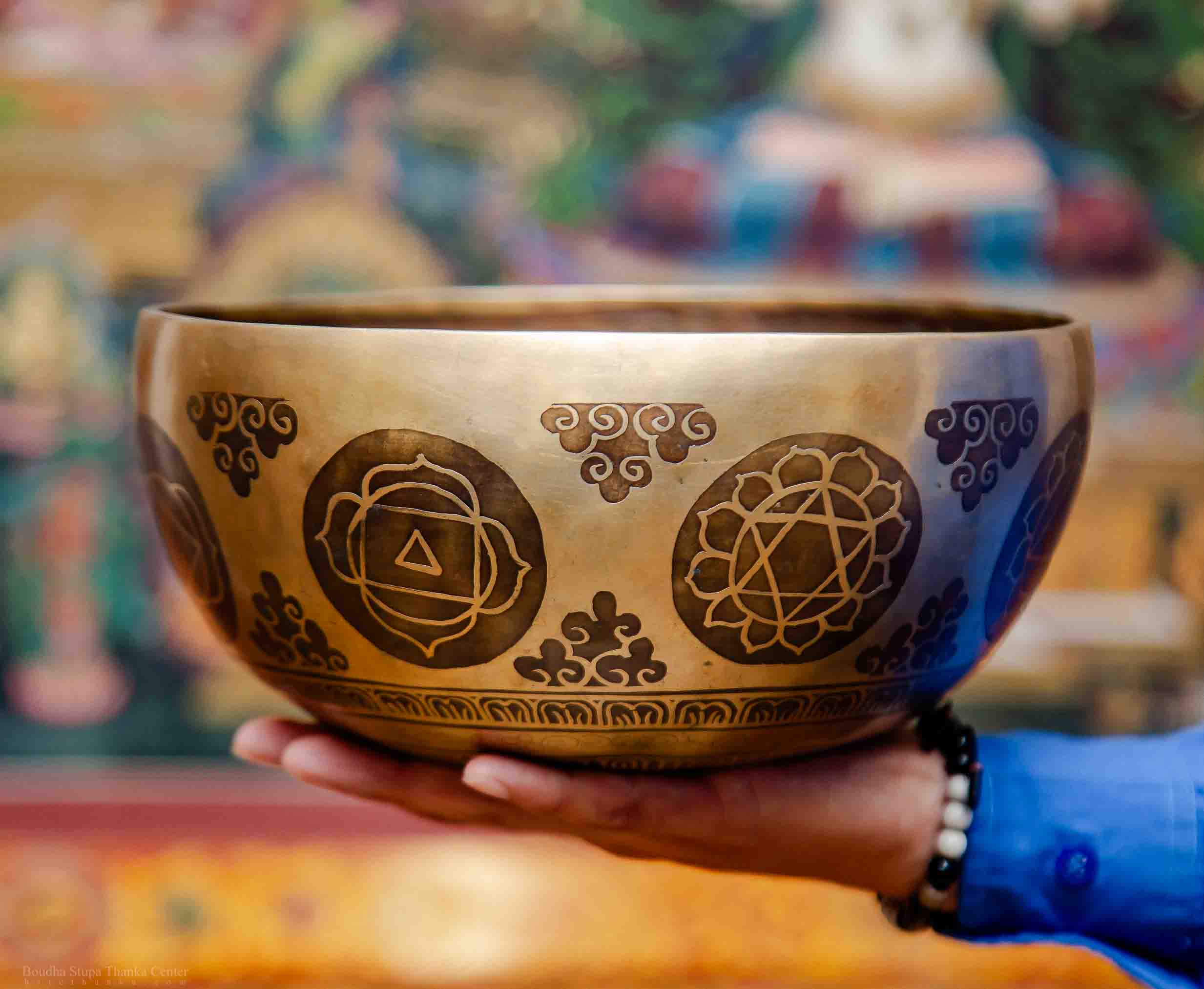 7-Metal Tibetan Singing Bowl Handcrafted with Spiritual Carvings | Meditation Bowl | Himalayan Singing Bowl | Sound Yoga | Sound Bell-S00773