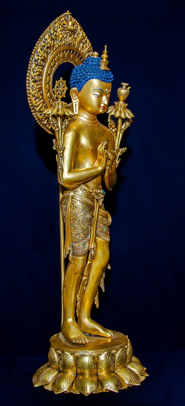 Golden Maitreya Buddha Statue - 12