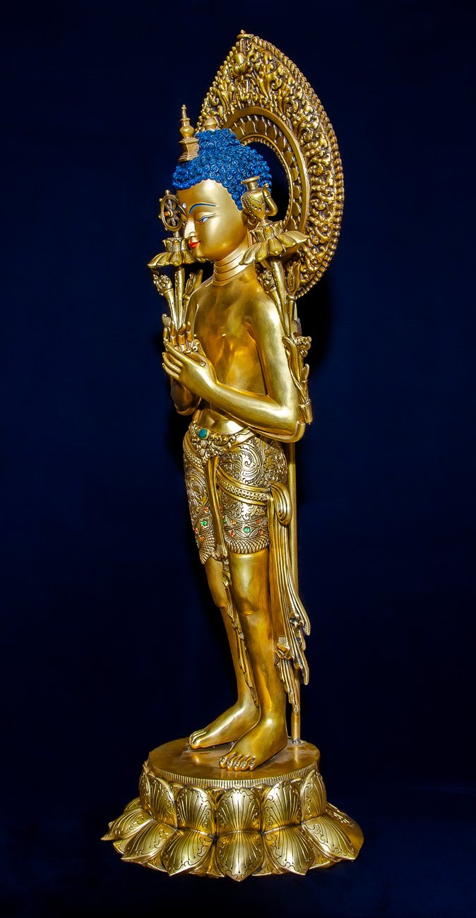 Golden Maitreya Buddha Statue - 12