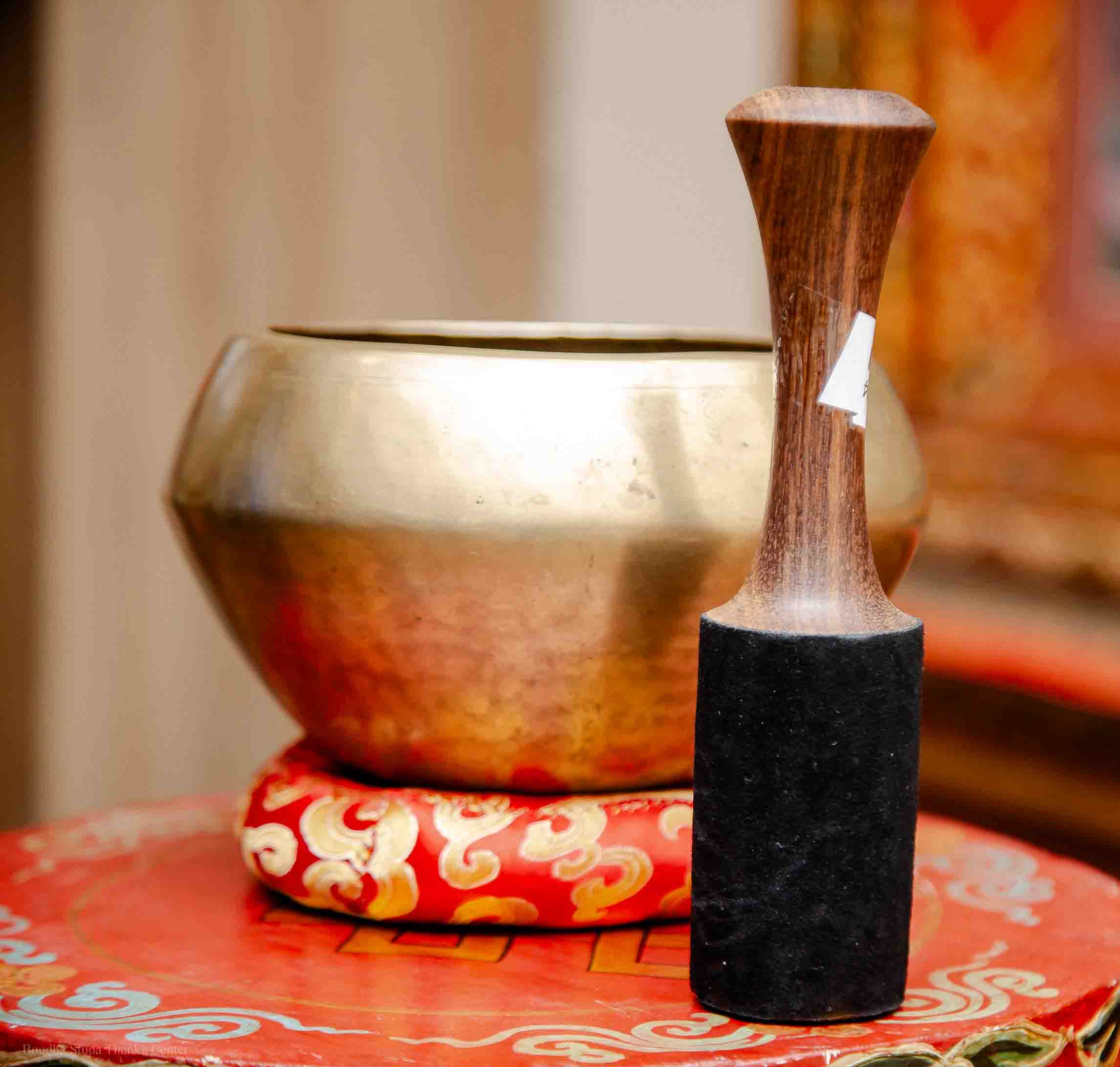 Manipuri Singing Bowl with Leather-Wrapped Mallet & Cushion | Himalayan 7-Metal Craft | Hand-Crafted | Chakra Bell | Tibetan Bell -S00036